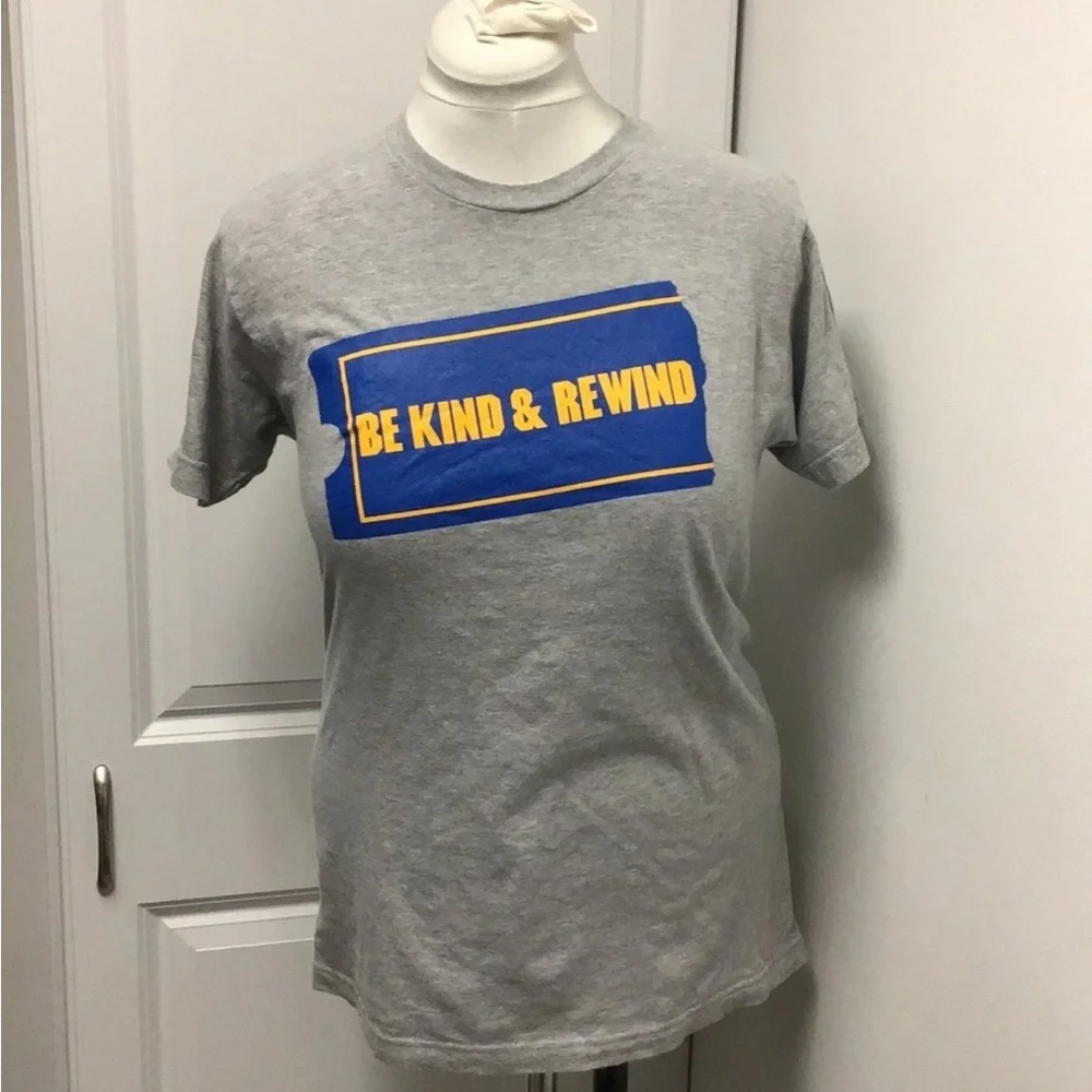 Blockbuster By Ann Arbor Short Sleeve Crew Neck “Be Kind & Rewind” Tee - Picture 5 of 11